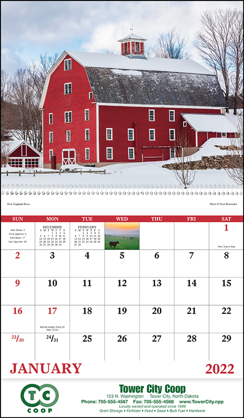 Agriculture  Spiral Bound Wall Calendar for 2022